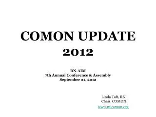 COMON UPDATE 2012