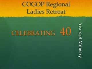 COGOP Regional Ladies Retreat