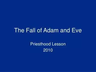 The Fall of Adam and Eve
