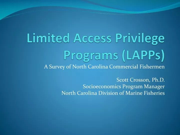 limited access privilege programs lapps