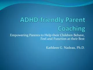 ADHD-friendly Parent Coaching