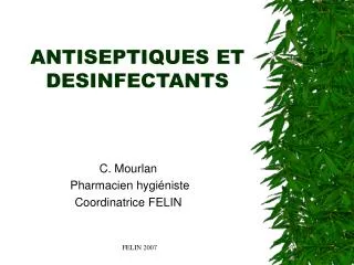 antiseptiques et desinfectants