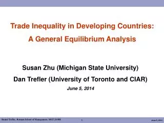 Trade Inequality in Developing Countries: A General Equilibrium Analysis