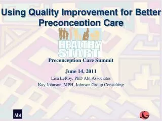 Using Quality Improvement for Better Preconception Care