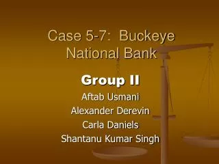 Case 5-7: Buckeye National Bank