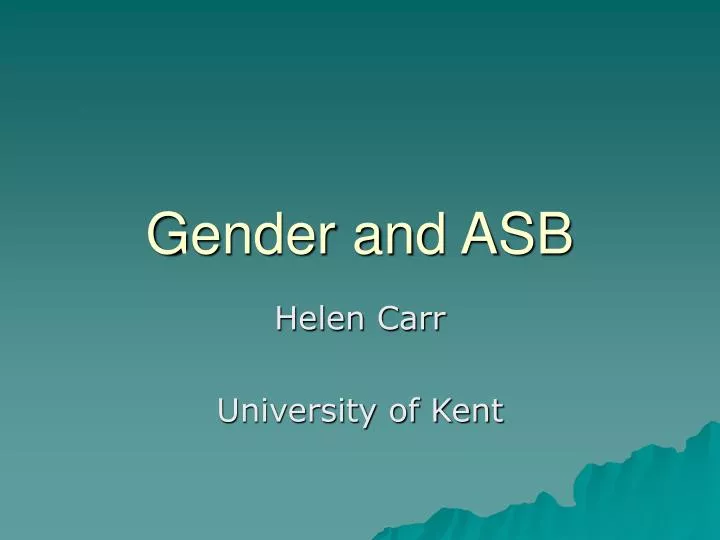 gender and asb
