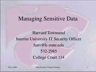 Managing Sensitive Data