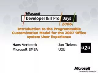 Introduction to the Programmable Customization Model for the 2007 Office system User Experience