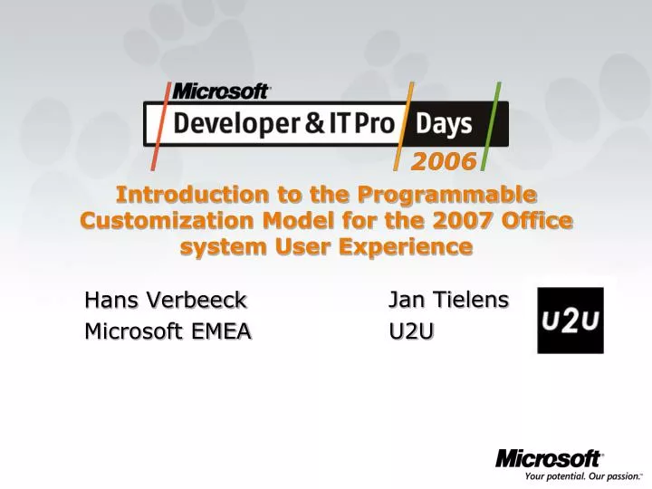 introduction to the programmable customization model for the 2007 office system user experience