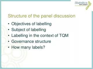 Structure of the panel discussion