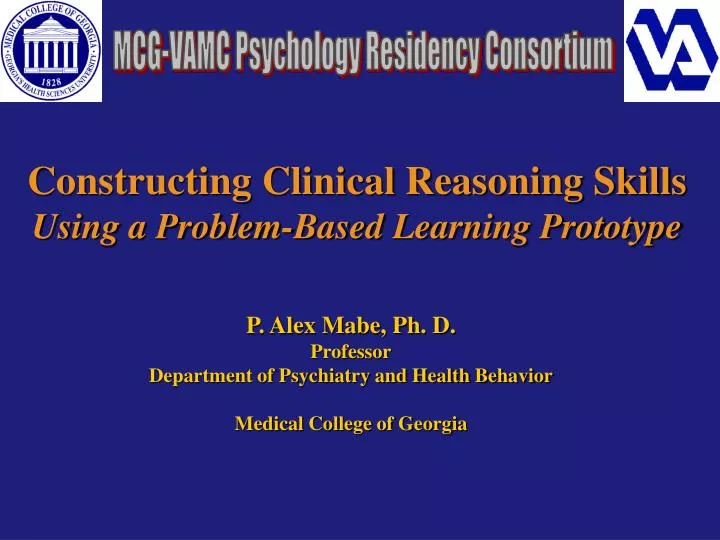 constructing clinical reasoning skills using a problem based learning prototype