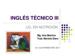 INGLÉS TÉCNICO III