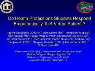 Do Health Professions Students Respond Empathetically To A Virtual Patient ?