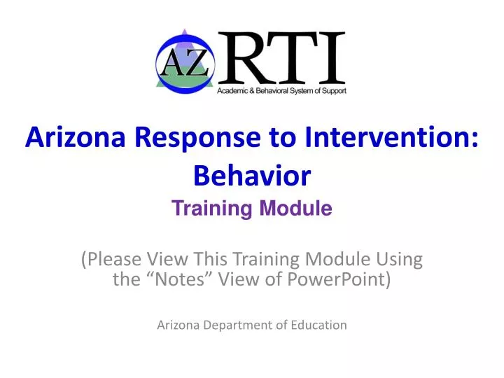 arizona response to intervention behavior