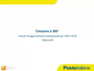 incontri di aggiornamento professionale per osp e dup monounit