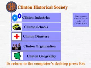 Other resource materials on the history of Clinton, Maine