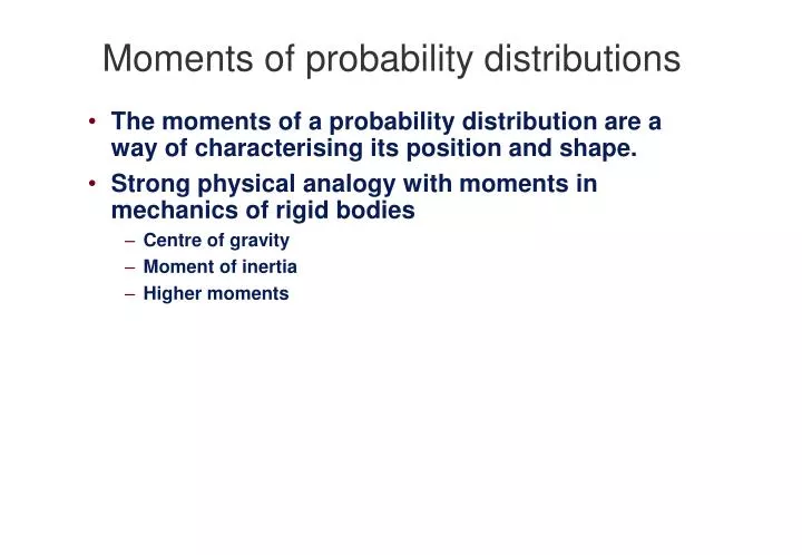 moments of probability distributions