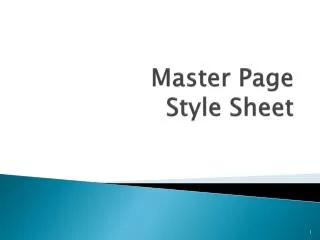 Master Page Style Sheet