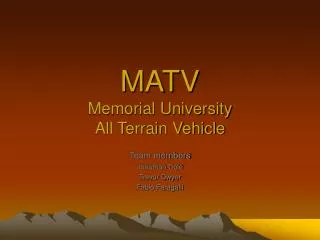 MATV Memorial University All Terrain Vehicle