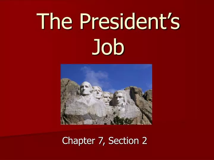 the president s job