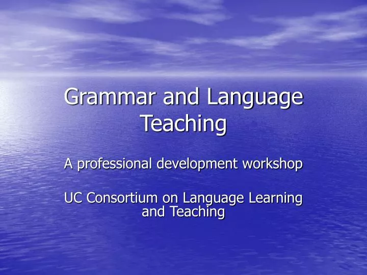 grammar and language teaching