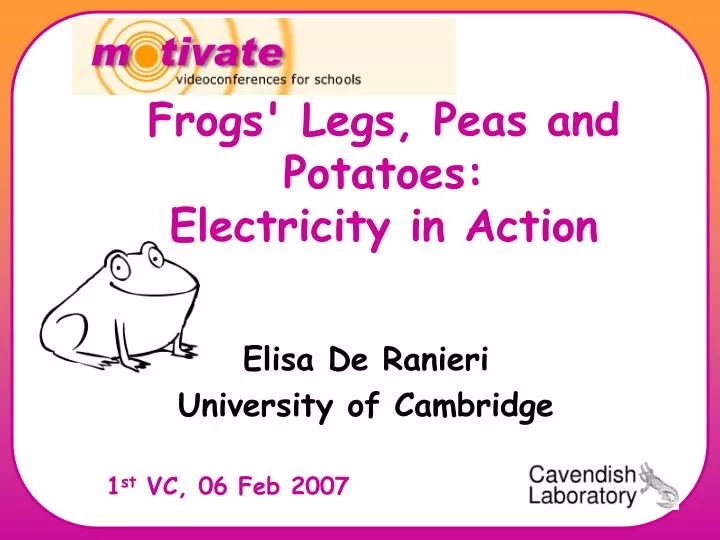 frogs legs peas and potatoes electricity in action
