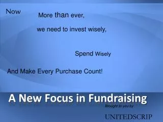 A New Focus in Fundraising
