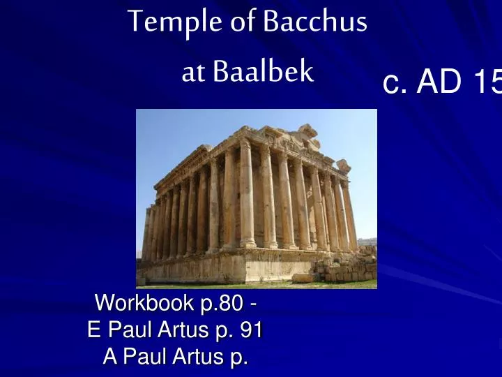 temple of bacchus at baalbek