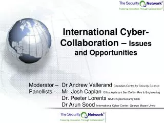 International Cyber-Collaboration – Issues and Opportunities