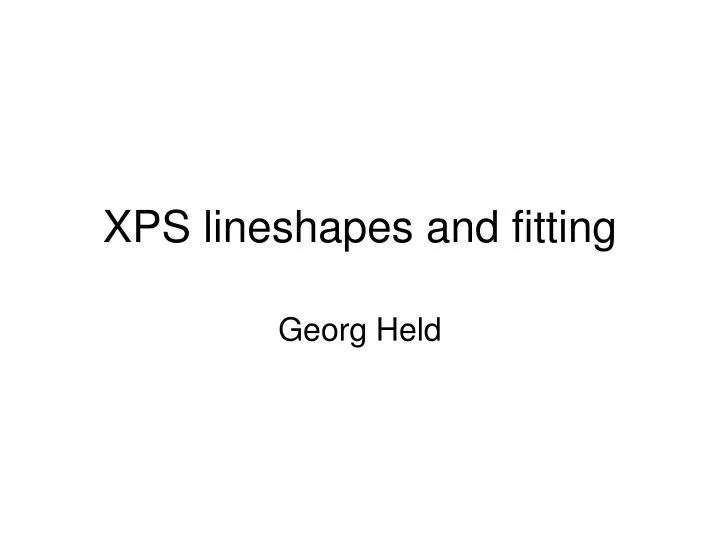 xps lineshapes and fitting