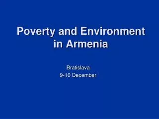 Poverty and Environment in Armenia