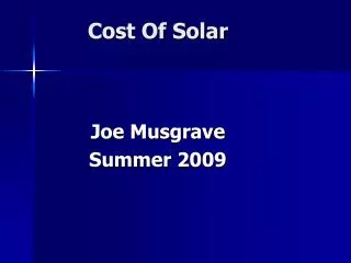 Cost Of Solar