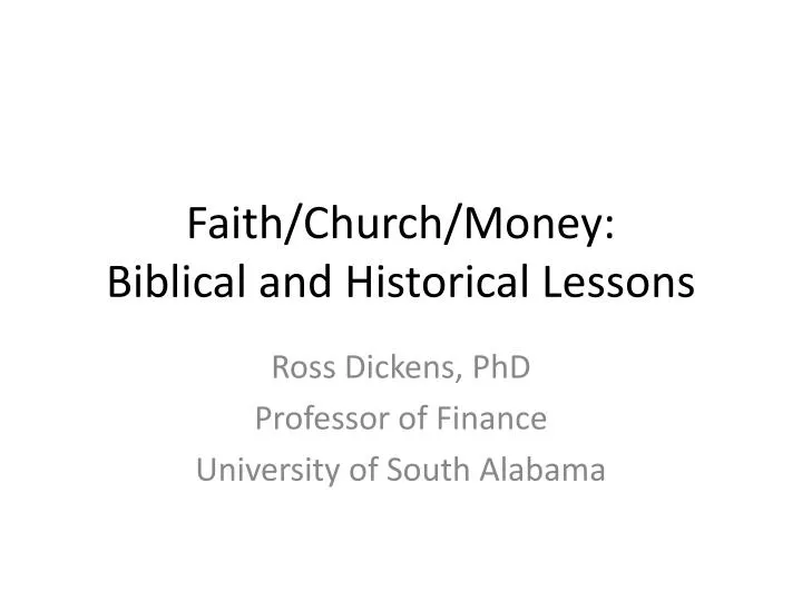 faith church money biblical and historical lessons