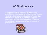 6 th Grade Science - slide 1