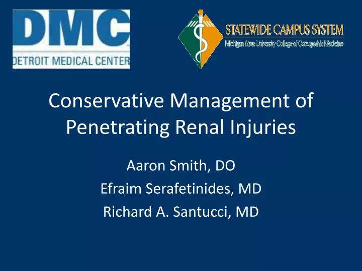 conservative management of penetrating renal injuries