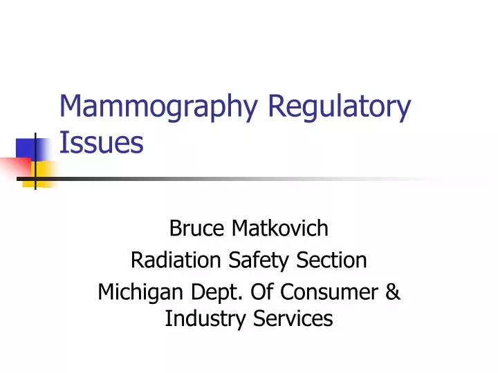 mammography regulatory issues