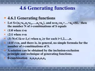 4.6 Generating functions