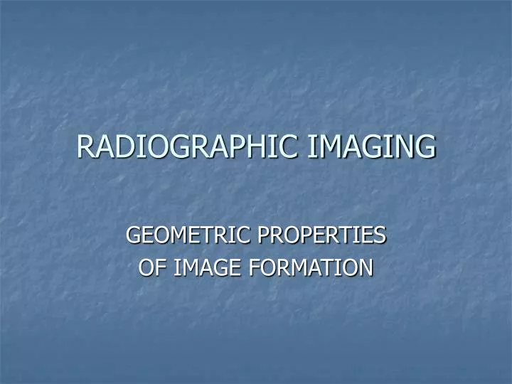 radiographic imaging