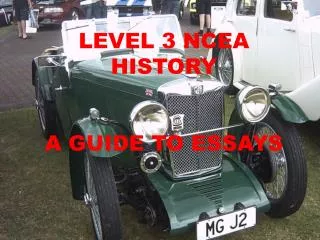 LEVEL 3 NCEA HISTORY A GUIDE TO ESSAYS