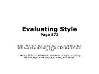 Evaluating Style Page 572