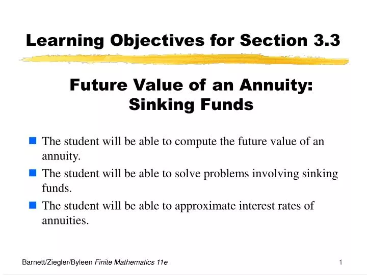 learning objectives for section 3 3