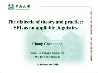 The dialectic of theory and practice: SFL as an appliable linguistics