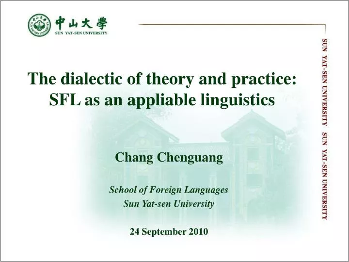 the dialectic of theory and practice sfl as an appliable linguistics