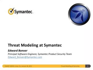 Threat Modeling at Symantec