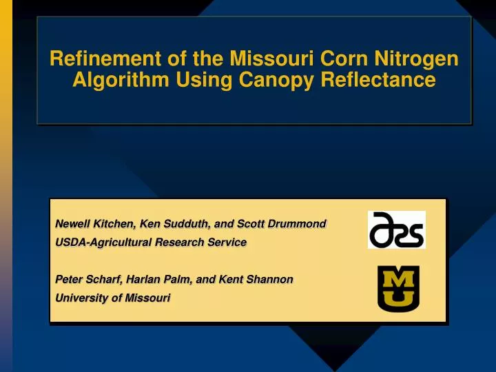 refinement of the missouri corn nitrogen algorithm using canopy reflectance