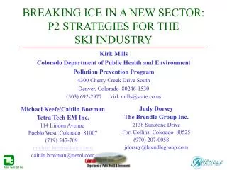 BREAKING ICE IN A NEW SECTOR: P2 STRATEGIES FOR THE SKI INDUSTRY