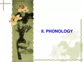 II. PHONOLOGY