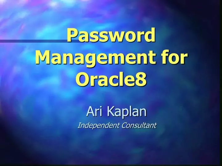 password management for oracle8