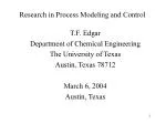 Research in Process Modeling and Control - slide 1