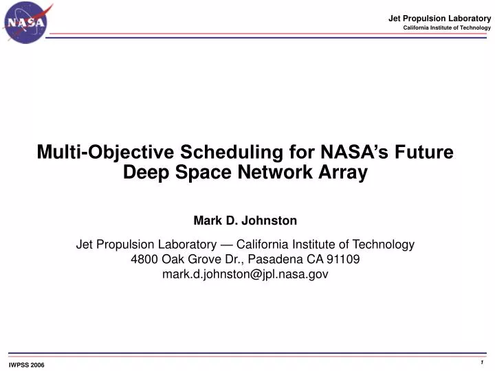 multi objective scheduling for nasa s future deep space network array